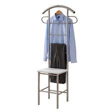 HOOZ Herrendiener Stummer Diener Kleiderständer mit Sitzfläche 52x40x120 cm