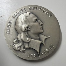 HALL OF FAME FOR GREAT AMERICANS MEDAL - JOHN JAMES AUDUBON .999 Silver