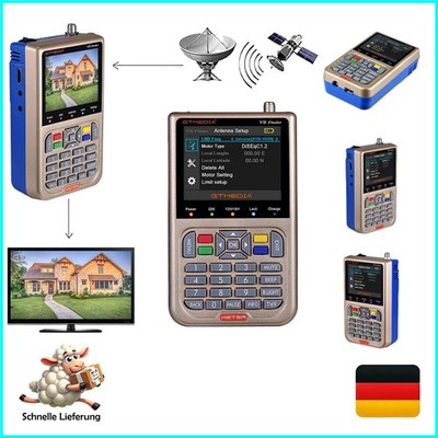 GT Media V8 Satellitenfinder Sat Finder HD 1080P DVB-S2X Signalempfänger LCD ...