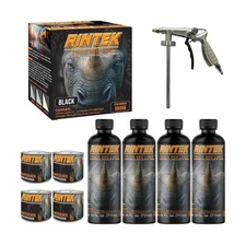 Rintek Truck Bed Liner Kit Urethane Spray-On with Spray Gun, 1 Gallon Black P...