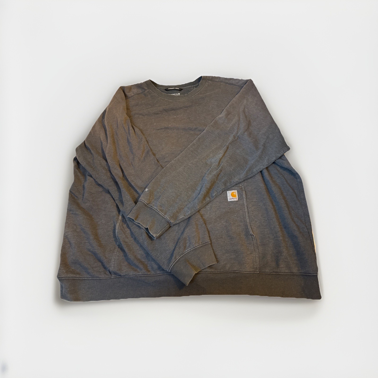 Carhartt Men’s Crewneck Sweatshirt Gray Pocket Logo Workwear 3XL tall