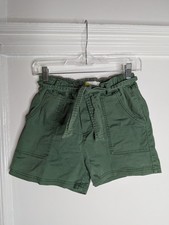 Boden Shorts Girls 13-14 Green Paperbag Twill Elastic Waist Pockets Casual