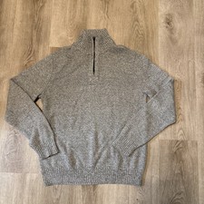 American Eagle Seriously Soft Men s 1/4 Zip Mock Neck Sweater Gray Size Medium