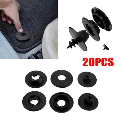 20X Black Universal Car Floor Mat Clips Carpet Fixing Clamp Fastener Rivet 