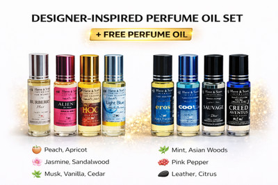 Perfume Oils Set (4 Men + 4 Women) + Free Oil Gift   Long Lasting