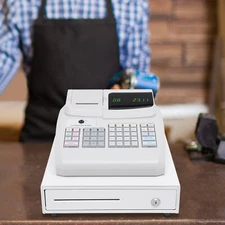 Electronic Cash Register Drawer Box w/ Key LED Display for Retail Restaurant POS