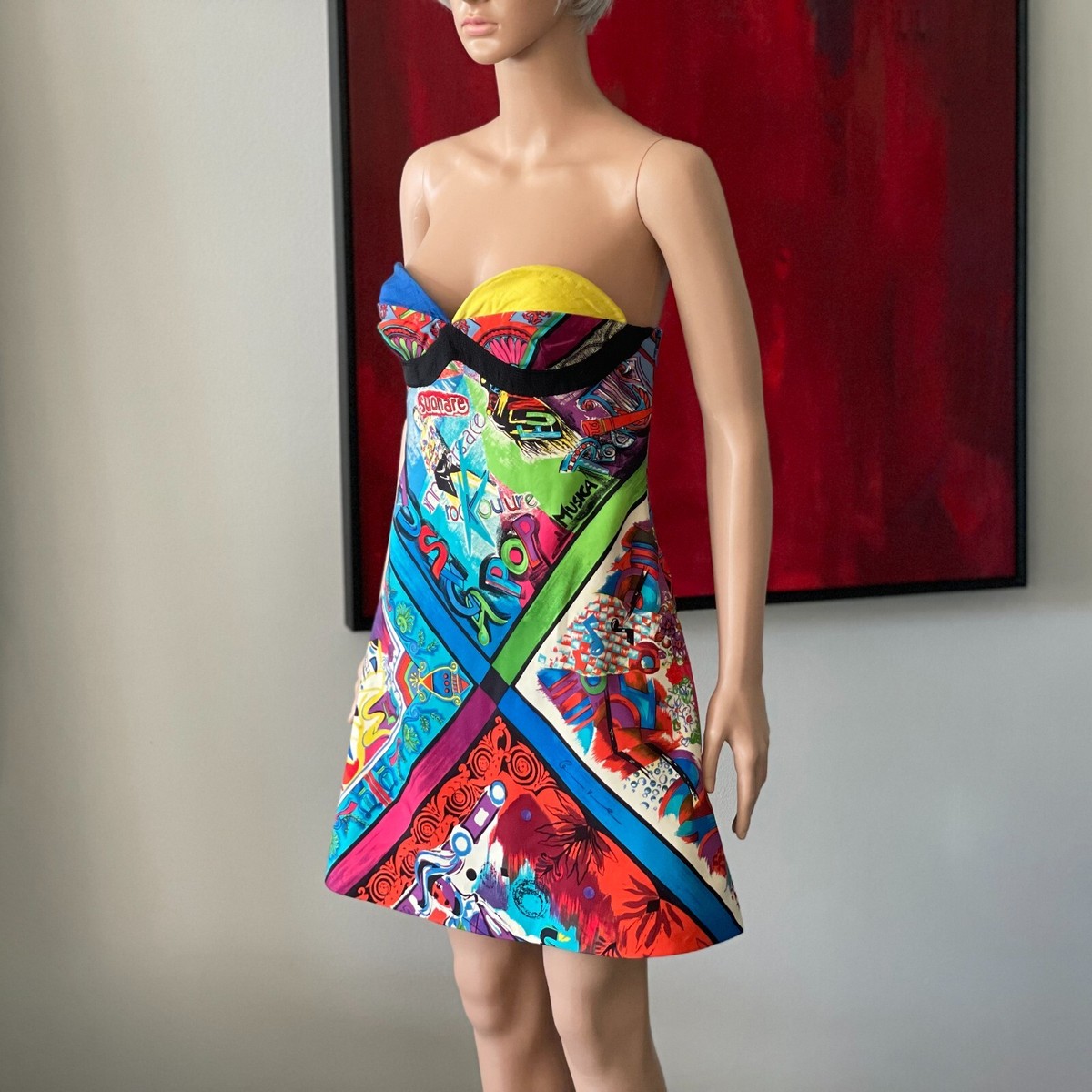 GIANNI VERSACE mini dress Versace Cantastorie print size IT 40