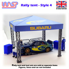 Slot Car Trackside Scenery Rally Service Tent Blue Subaru 1:32 Scale WASP
