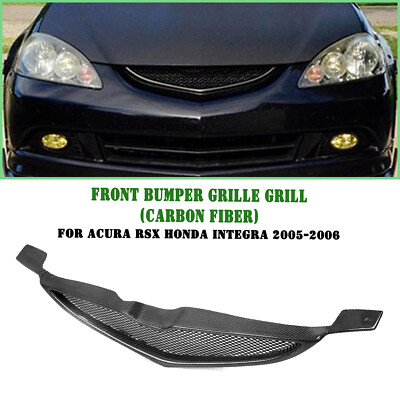 Front Bumper Upper Grille Mesh For Acura RSX Honda Integra 2005-06 Carbon Fiber