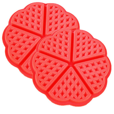 2x Silikon Herz Waffelformen Backformen Belgische Waffel Formen  Förmchen Maker