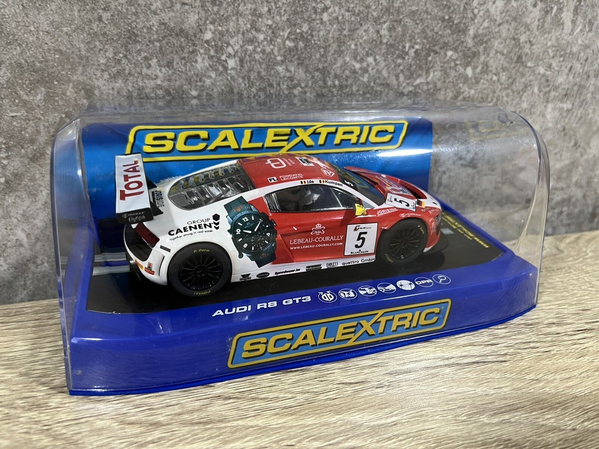 NEW Very RARE SLOT CAR SCALEXTRIC AUDI R8 GT3 TOTAL #5 1/32 F/S