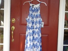 Alfani Evening Dress size 14 Blurred Ikat Asymmetrical Hem Spaghetti Strap Lined