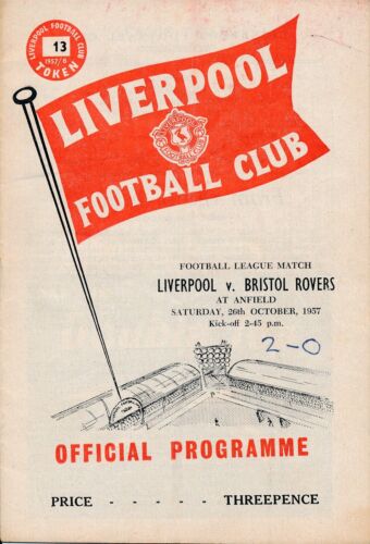 Liverpool - Bristol Rovers 1957/1958 - Fußballprogramm