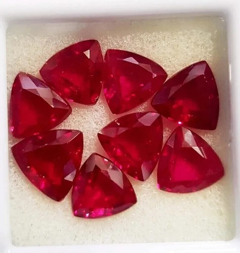 12-15 Ct Each Natural 200 Ct Red Ruby Trillion Cut Loose Gemstone EGL Certified - Picture 5 of 6