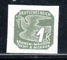 BOHEMIA & MORAVA MOROVIA GERMAN DEUTCHES REICH STAMP OCCUPIED IMPERF MNH LOT471C