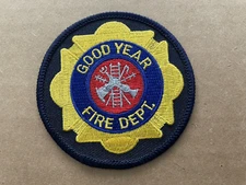 Vintage GOODYEAR TIRE & RUBBER CO Embroidered Patch Gold Black