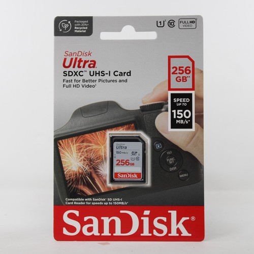 SanDisk 256GB Ultra SDXC UHSI Memory Card Up 150MB/s, C10, U1, Full HD