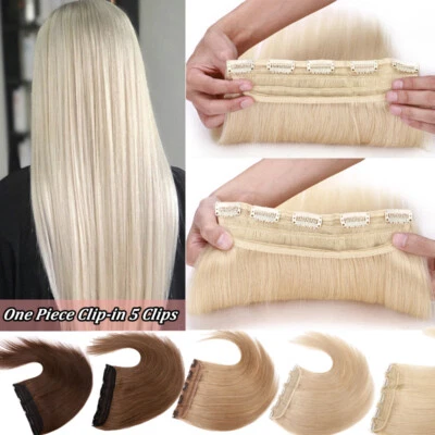 S-NOILITE Super Dick Ein-Tressen Echthaar Clip In Extensions Remy Haarverlängerung Lang DE