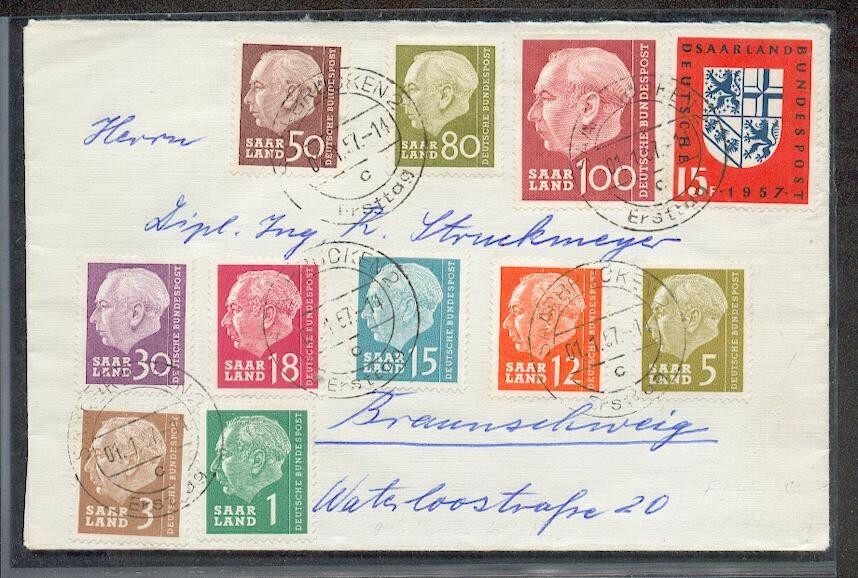 Saar 398 Etc FDC!!! (41135