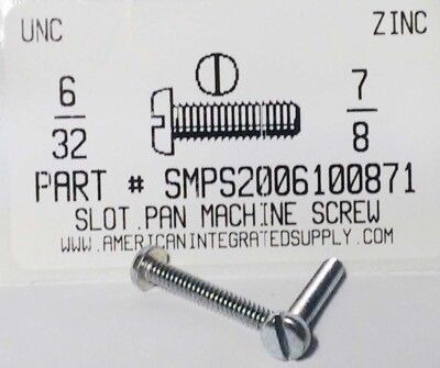 25 Viti Macchina In Ottone Massiccio Testa Piana 6-32x7/8 Pollice - Slotted, AMERICANINTEGRATEDSUPPLY