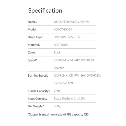 Pilote CD externe USB3.0 ORICO XD007 - Photo 15/15