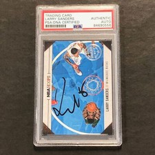 2013-14 Panini NBA Hoops #24 Larry Sanders Signed Card AUTO PSA/DNA Slabbed Buck