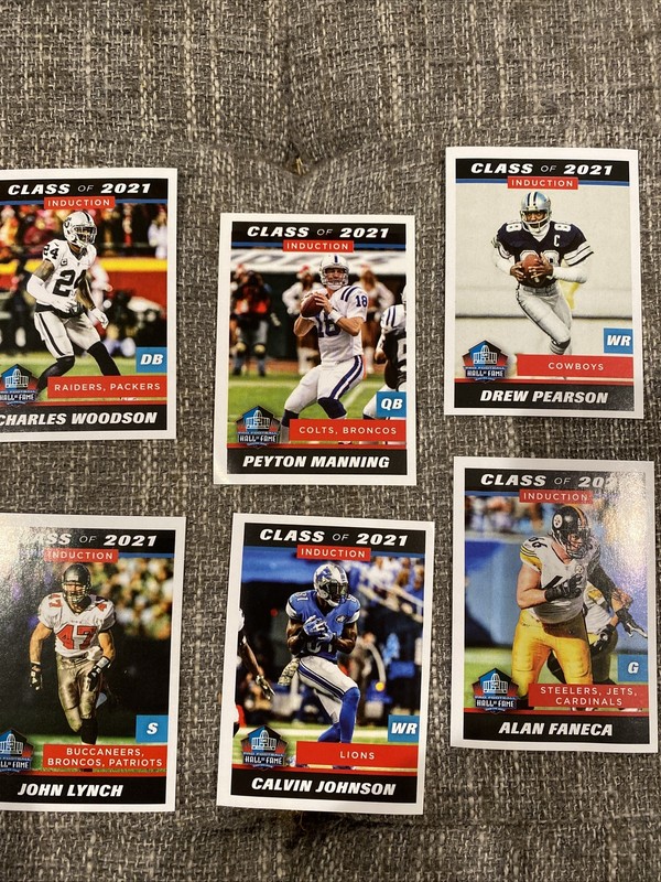 2021 NFL Panini Sticker Collection Hall of Fame Class of 2021 6 Sticker Set 