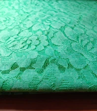 Green Floral Lace Sewing Fabric Light Mint Green 3 yds x 60" wide width Wedding