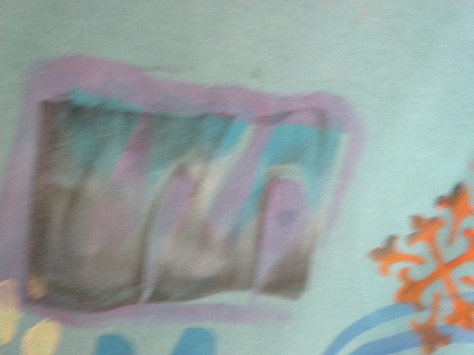 手工涂漆蓝色鱼 T 恤 2X 3X TURQUOISE — 第 4/4 张图片