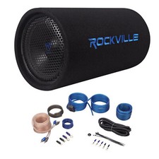 Rockville RTB10A 10" 500w Subwoofer Alimentado Tubo de Bajo + Control Remoto de Bajo + Kit de Amplificador