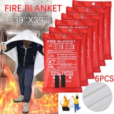 6X Large Fire Blanket Fiberglass Prepared Emergency 39''x39'' Retardant Blankets