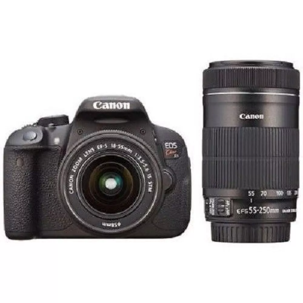 USED Canon EOS Kiss X7i with 18-55mm STM+55-250mm IS STM Excellent FREE  SHIPPING