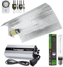 Vivosun 1000 Watt HPS  Dimmable Grow Light System Kit Reflector Bulbs Timer New