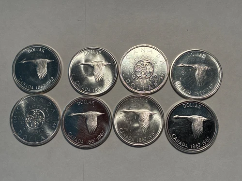 8 Canadian silver dollars 80% silver