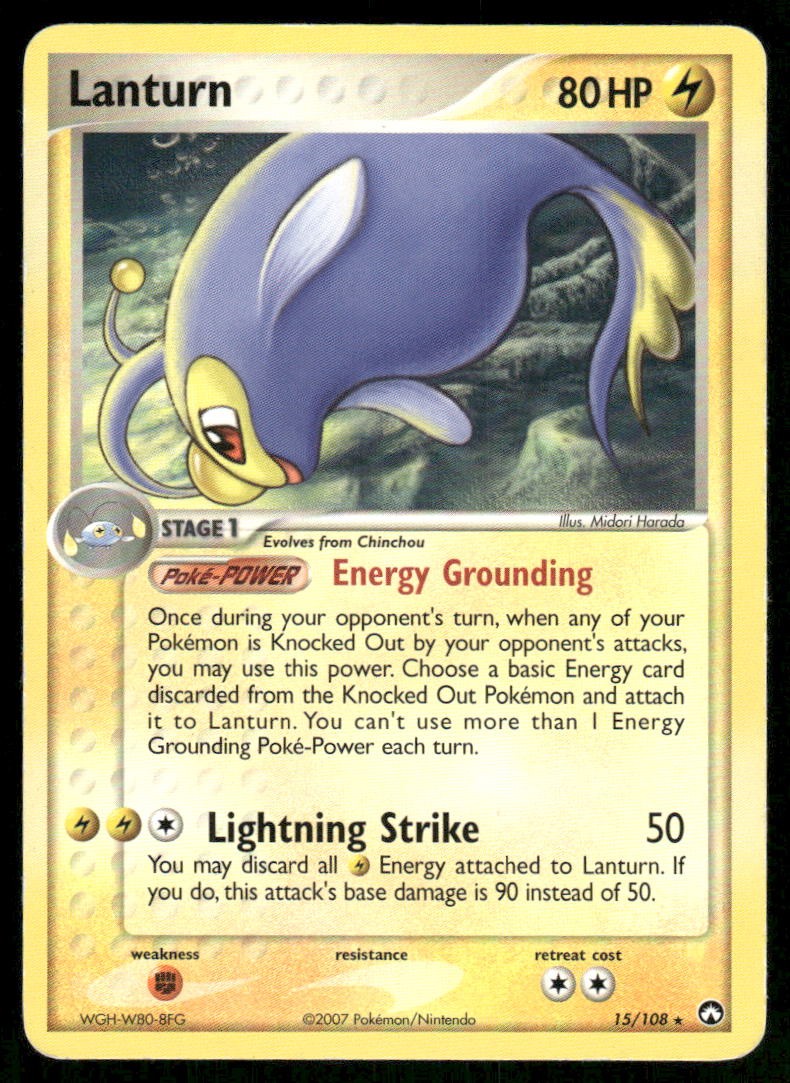 2007 Pokemon Lanturn Rare Power Keepers 15/108 DMG