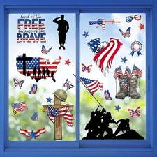Mfault 9 Sheets 4th of July Land The Free America Patriotic Window Soldier 