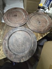 Vintage Heavy Metal Charger Plates - Set of 3...