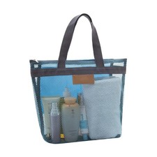 Mesh Shower Caddy Bag, Quick Dry Portable Tote Bag with Zipper and Inner Pock...