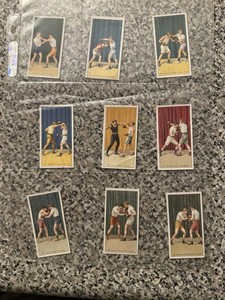 Pre War Black Cat Cigarettes Science of Boxing Tobacco Card Lot 9 Carreras