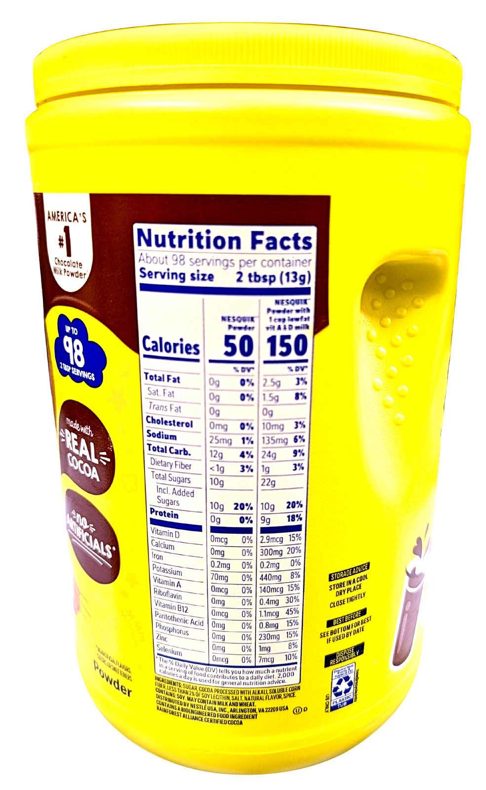 Nestle Nesquik Chocolate Powder Drink Mix 44.9 Oz EXP 09/2027