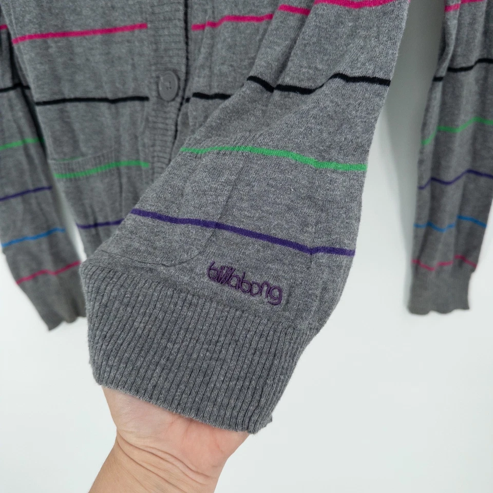 Cárdigan Suéter Y2K Billabong Rayas Para Mujer M Surf Patín Preppy Indie Años 2000 Foto 4 de 4