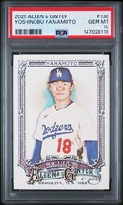 2025 Topps Allen & Ginter #138 Yoshinobu Yamamoto PSA 10 RC