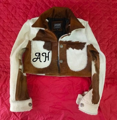 Women Western Cowhide Jacket with Real Hair-on Pony Skin And Cow Print Jacket