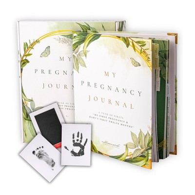   Pregnancy Journal 40-Week Guided with Baby's First Year Milestones + Ink Pa...