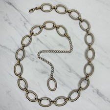 Chunky Textured Oval Link Gold Tone Chain Belt Large/XL L/XL