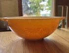 Pyrex 444 Orange Yellow Daisy Sunflower Cinderella 4 Qt Nesting Mixing Bowl Vtg