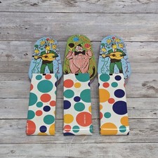 Vintage Tin Litho Toy Noisemaker Lot 6 Clown Polka Dots Guitar Player