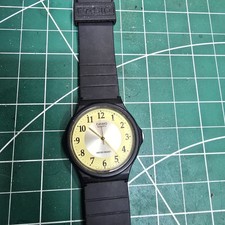 Casio MQ24-9B, Classic Analog Watch, Black Resin Band, Military/Standard Time