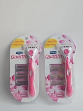 Ergonomic Schick Quattro Razor for Women: 4 Blades & Hydrating Refills Included