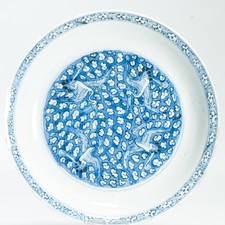 Antique Marked Ming Wanli Crane Plate 16c Chinese Kraak Porcelain